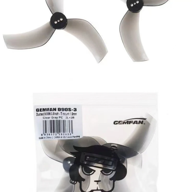 GEMFAN Qianfeng D90-3 3 folhas 3,5 polegadas duto invertido máquina de cruzamento modelo acessórios de aeronaves