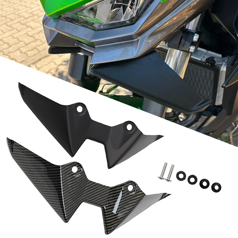 For Kawasaki Z500 Z500 SE 2024-2026 Naked Aerodynamic Front Spoiler Frontal Downforce Fairing Winglets Front Headlight Extension