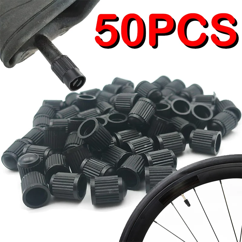 

50pcs Tyre Wheel Stem Air Valve Caps Wholesale High-quality Car Tire Rubber Dustproof Valve Cap Auto Wheels Accessories