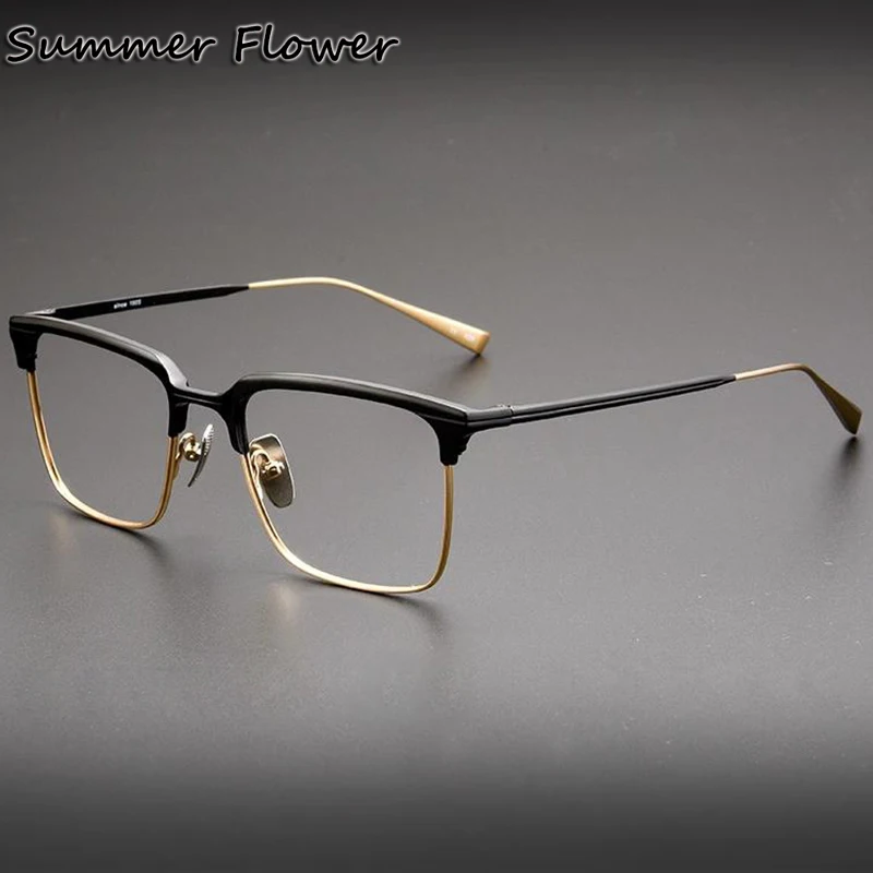 

Top Quality Pure Titanium Eyewear Gentlemen Brand Design Prescription Customize Lenses Ultra Light Optical Frame for Male