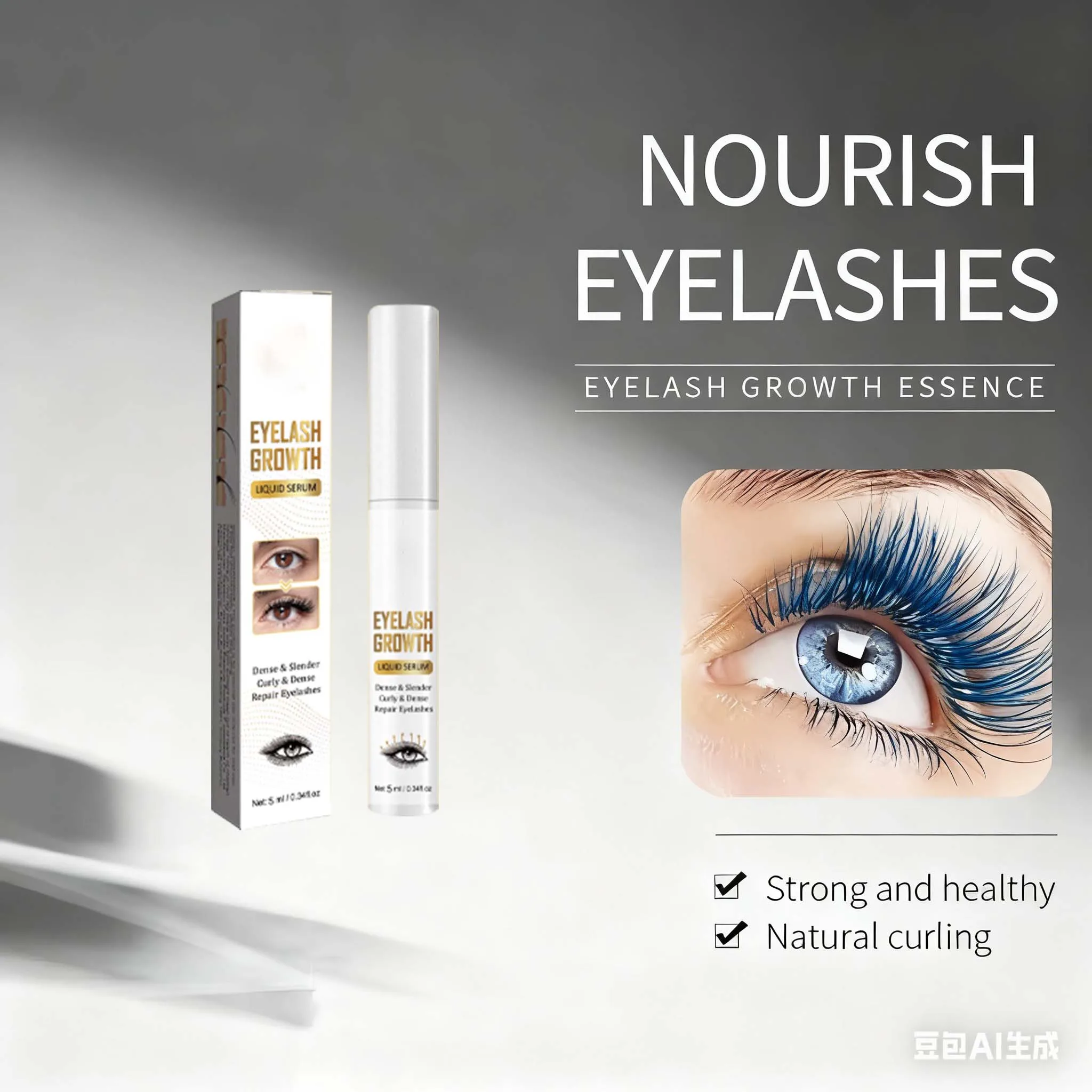 3ND Nourishing Eyelash Enhancer Serum,Eyelash Growth Serum,Natural Ingredients,Longer and Thicker Eyelashes Cosmetics
