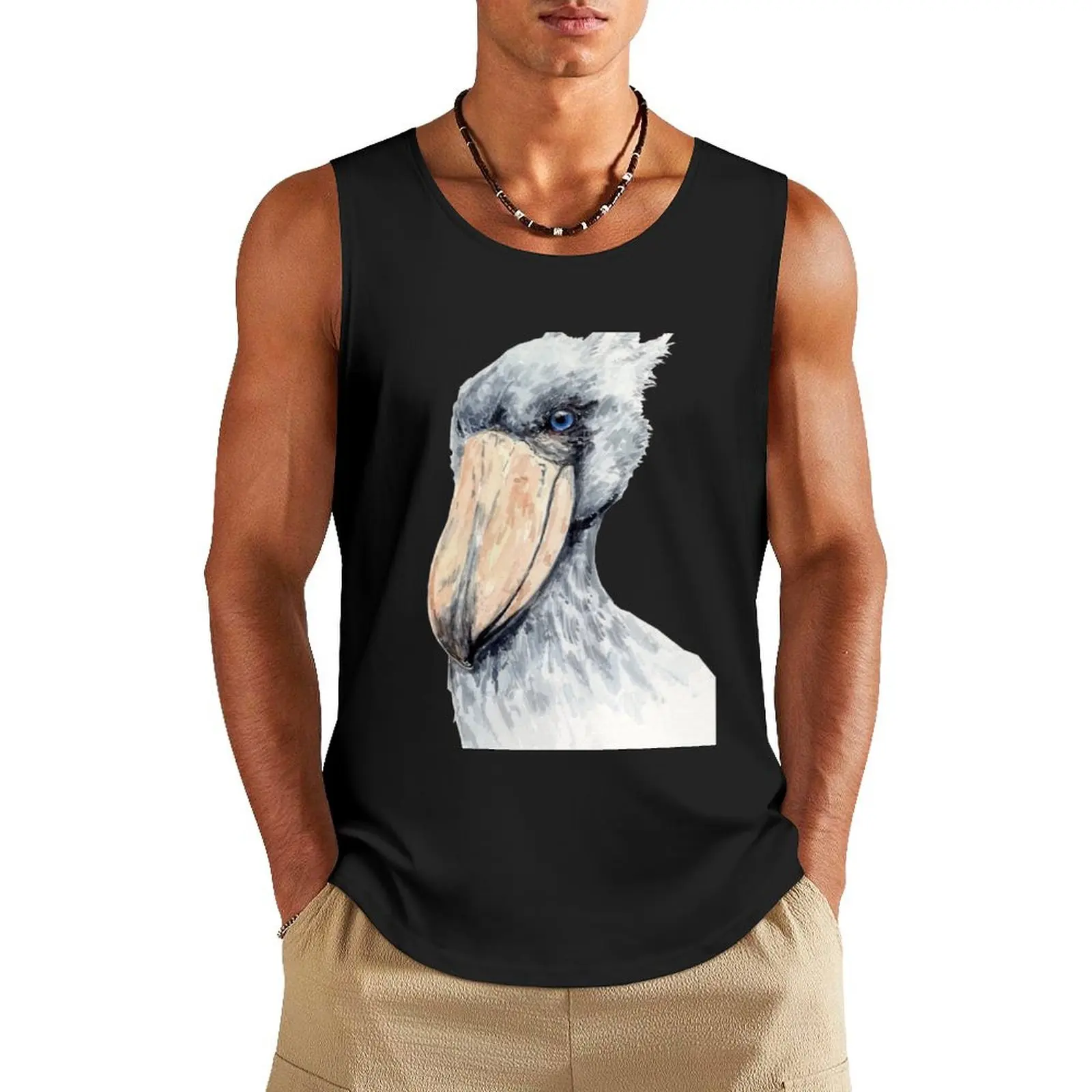 Shoebill stork Tank Top Men's summer clothes Gym t-shirt man Sports clothing sleeveless shirts