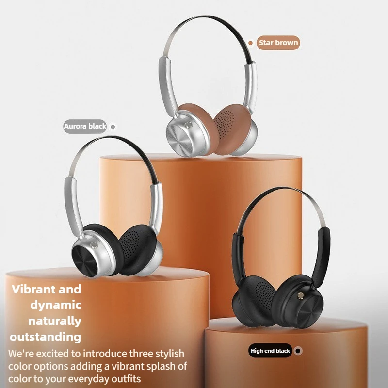 Retro-Headset, leicht, kabellos, Bluetooth, hochwertiges High-Fidelity-Stereo, starker Bass, Rauschunterdrückung, Musikbekleidung, TravelFitness