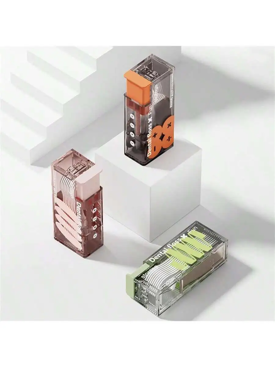 1PC portable portable decompression tool, new automatic dental floss box, floss stick picking storage box, can take care