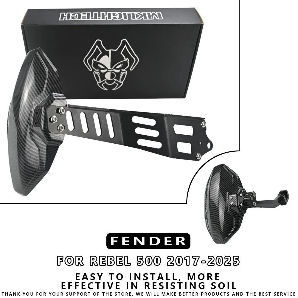 

MTKRACING For HONDA REBEL 500 2017-2025 Motorcycle Rear Fender Mudguards Cover Wheel Splash Guard Fender License Plate Holder