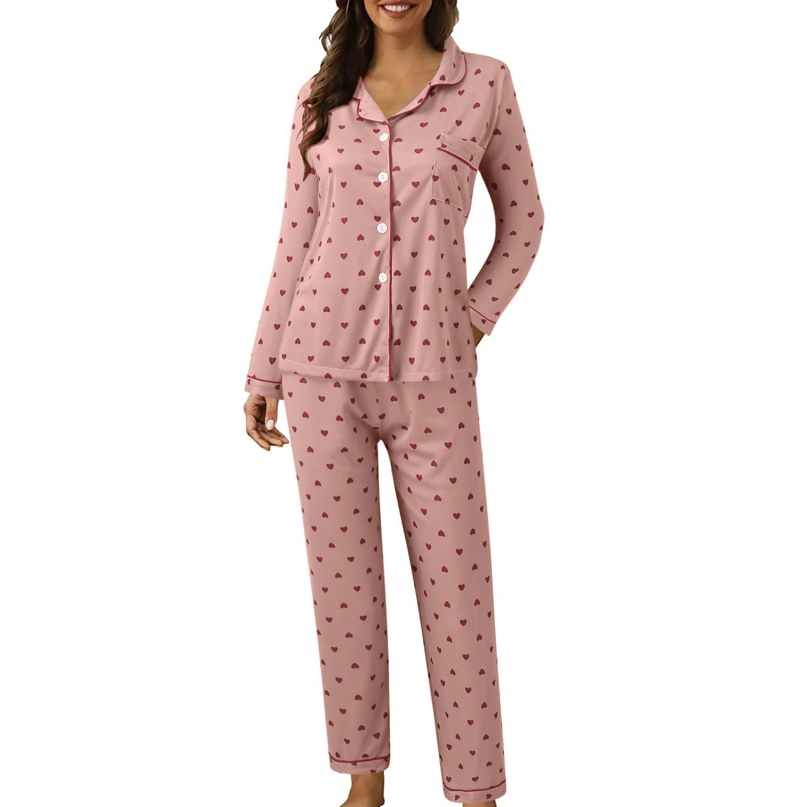 

2pcs New Sleepwear Pajamas For Women Long Pants And Sleeve Spring Autumn Loungewear Fashion Print Home Clothes Homewear Sets