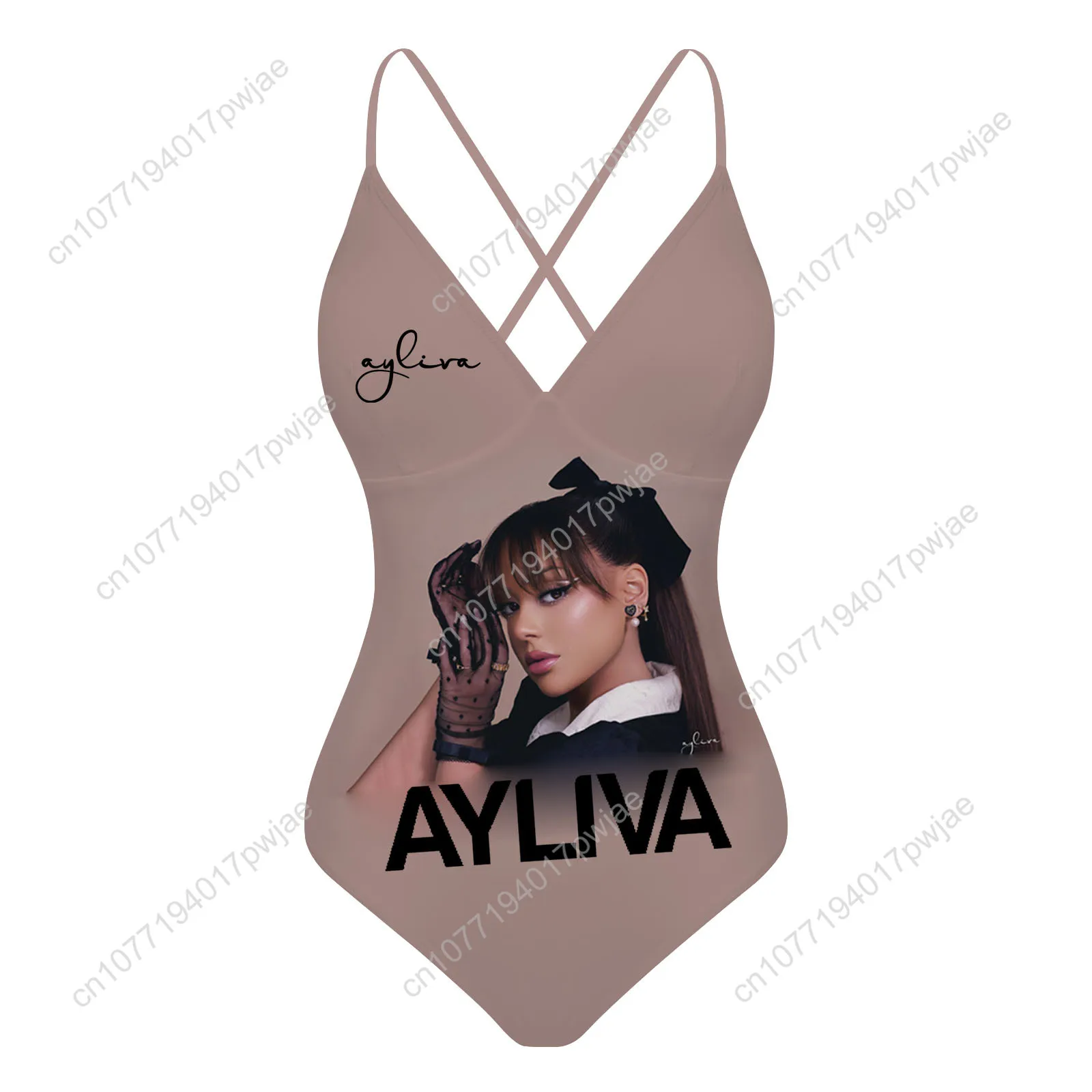 Ayliva Schwarzes Herz Wunder Custom V-neck Halter Back Swimsuit Womens Bathing Suits Bikini Pool Beach Sexy Swimwear Beachwear