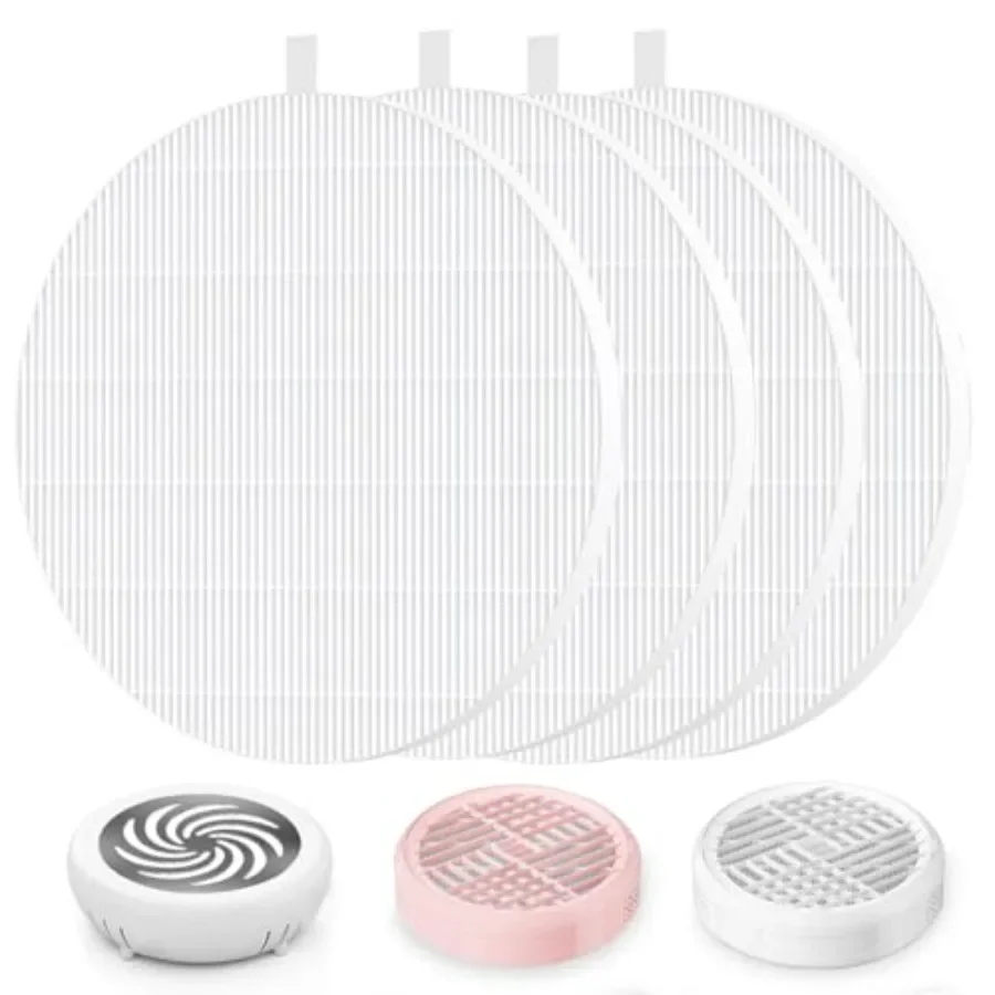 

4 Pack Nail Dust Collector Replacement Filters with 100 Sheets Pink Filter Paper and Cleaning Brush for Efficient Dust Manageme