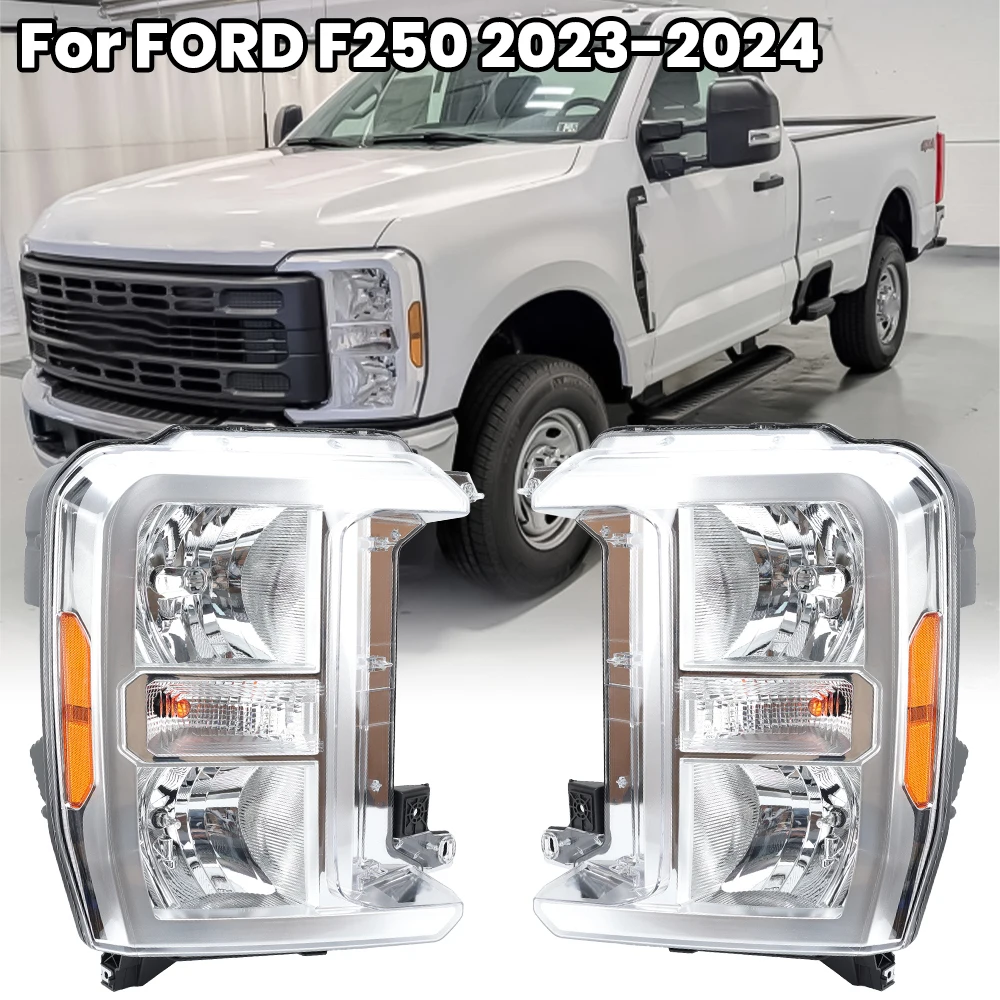 

Фара для Ford F250 F350 Super Duty 2023-2024 Галогенная фара ближнего света H11/дальний свет HB3 Лампы в комплекте цельная