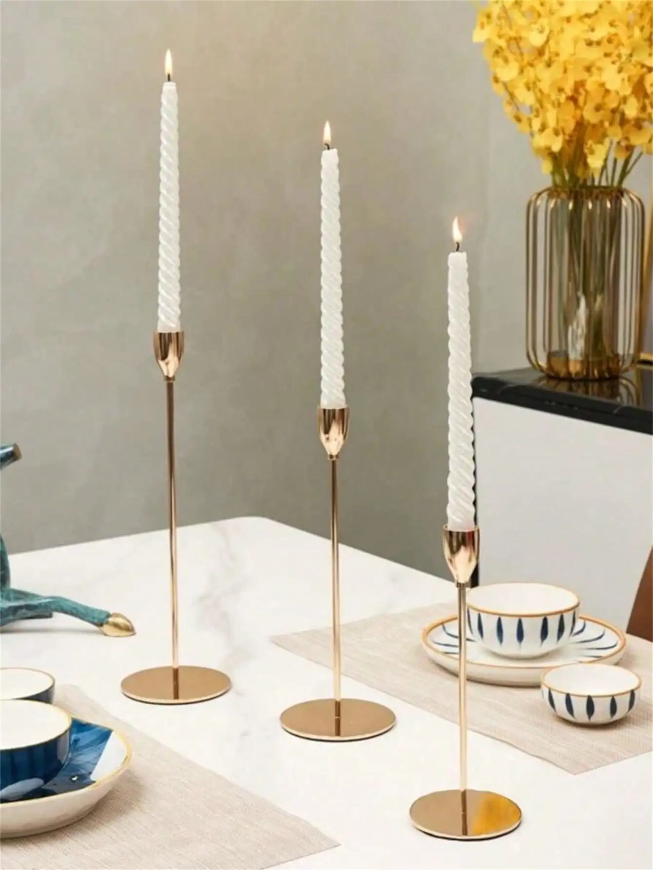 10 Inch Black Taper Candles Set Of 4,Ture Dripless Taper Candles,8 Hrs Clean Burning Candle Sticks,Elegant Dinner Candles,Weddin