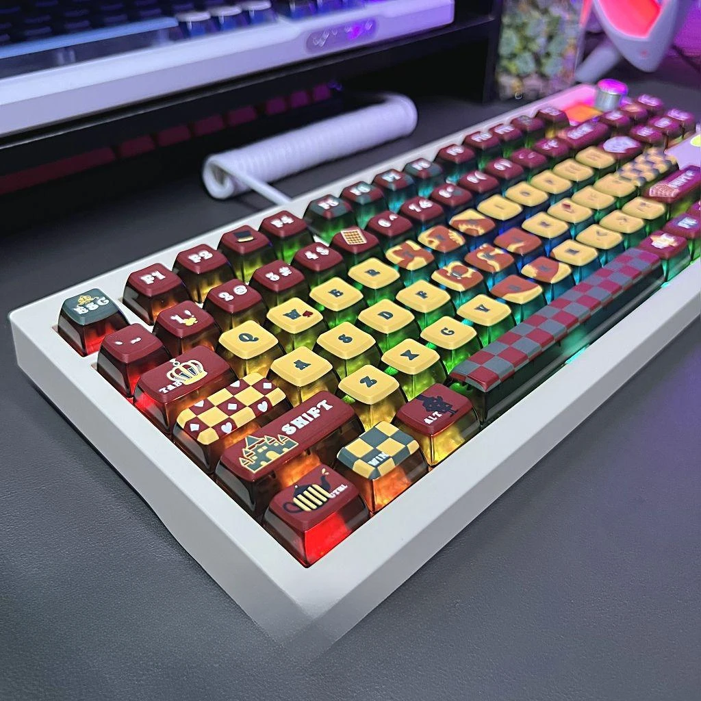 Poker vierzijdige transparante keycap PBT vijfzijdige sublimatie-aanpassing 61/87/98/104 toetsen mechanisch toetsenbord