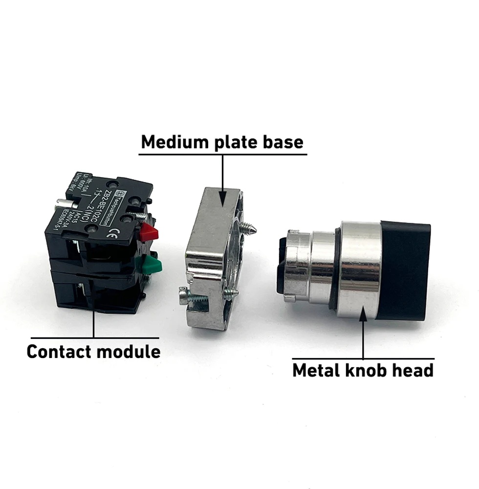 Button/Knob Switch XB2 Series Long Short Handle Key, Three Level Self Locking Reset Selection, Switching to Two Level,Small 22mm