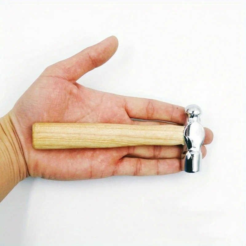 1pc Mini Hammer Smashing Walnut Round Head Wooden Handle Hammer Car Escape Tool Hand Hammer Multi Function Mini Hammer