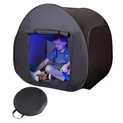 Foldable Black Out Sensory Tents with Storage Bag Portable Pop Up Tent Silver Coated Oxford Cloth Black Blackout Tent