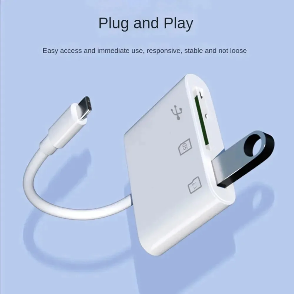 

Адаптер 3-в-1 Typ-C к SD TF Устройство чтения карт памяти USB для Samsung Xiaomi Macbook Адаптер USB типа c