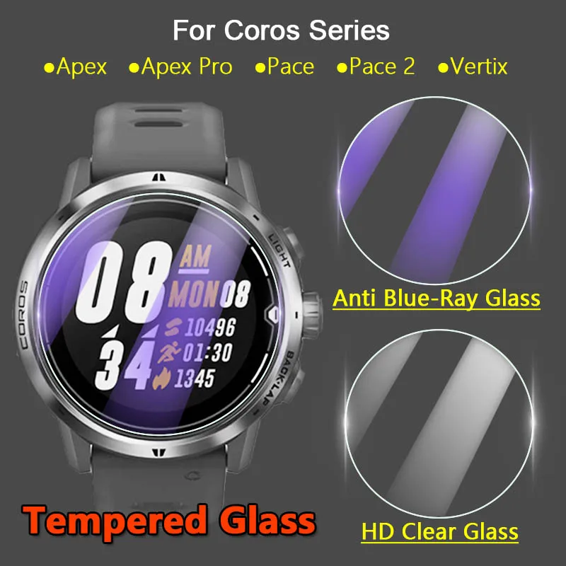 5Pcs Screen Protector For Coros Pace 2 Apex Pro 42mm 46mm 42 46 mm Watch 2.5D Clear Anti Blue-Ray Tempered Glass Protective Film