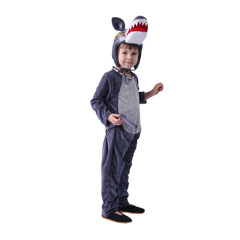 Halloween Cute Male’s Animal Forest Wolf Costume Unisex Pajamas Role Play Birthday Festival Performance Clothing Set