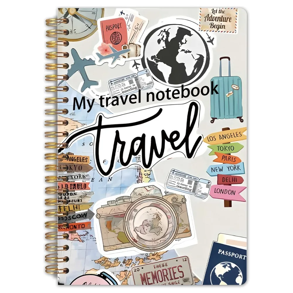 1PC Travel Spiral Notebook High Quality Inner Pages Record Scenery Surprises Travel Stories Notebooks and Journals Gift Notebook