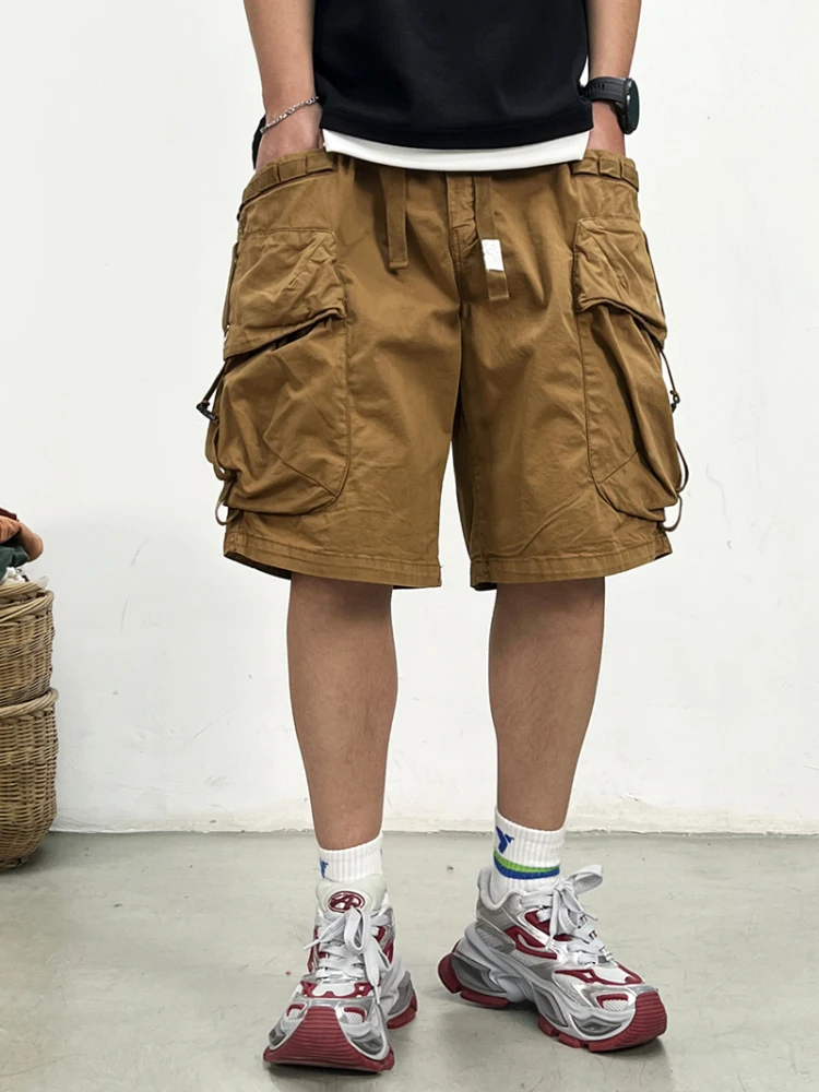 

Мужские повседневные свободные брюки American Sle, летняя мода, уличная одежда, рабочая одежда, брюки с большими кетами, дышащая смесь хлопка