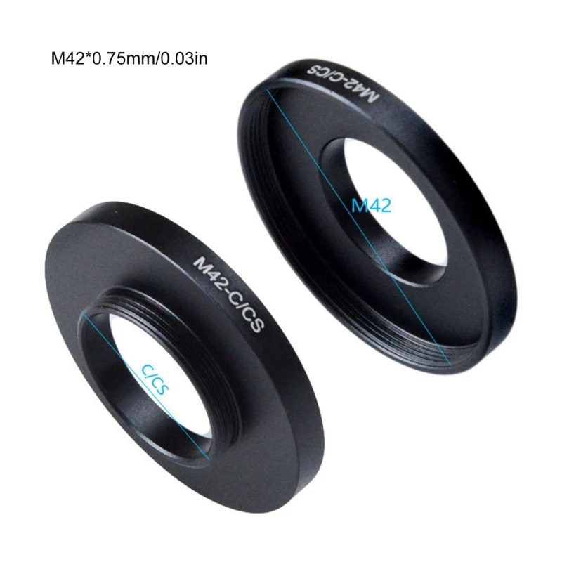 Adattatore per lenti per microscopio con attacco in alluminio da femmina a C maschio M42x0,75 mm