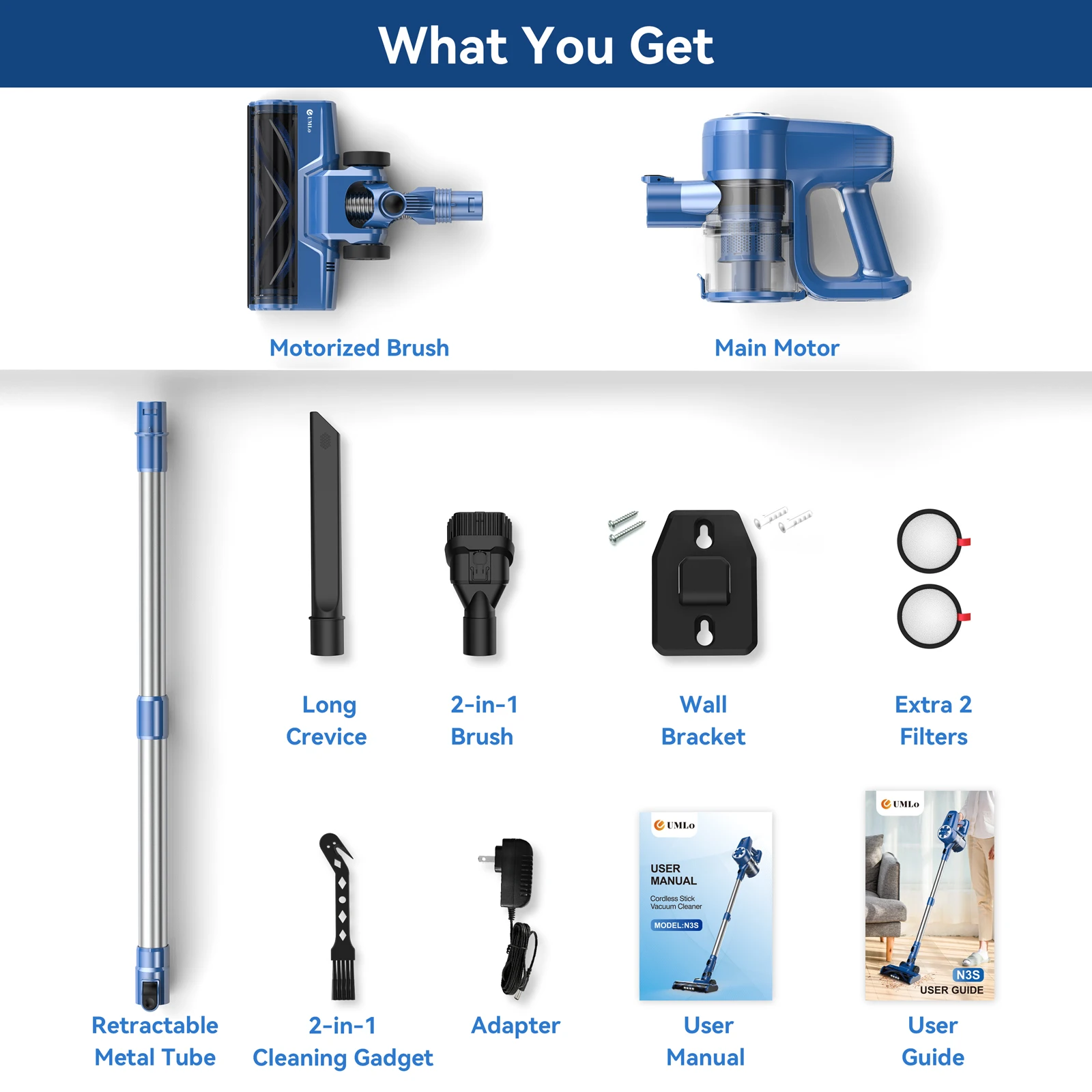 UMLo N3S Cordless Vacuum Cleaner: Powerful Suction, Long-Lasting Performance & Lightweight Design for Effortless Cleaning