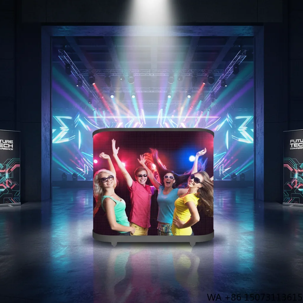 Hot Selling Curved DJ Booth LED Video Wall 2.5mm Pixel Pitch IP65 Floor Stand SDK App Control High Brightness