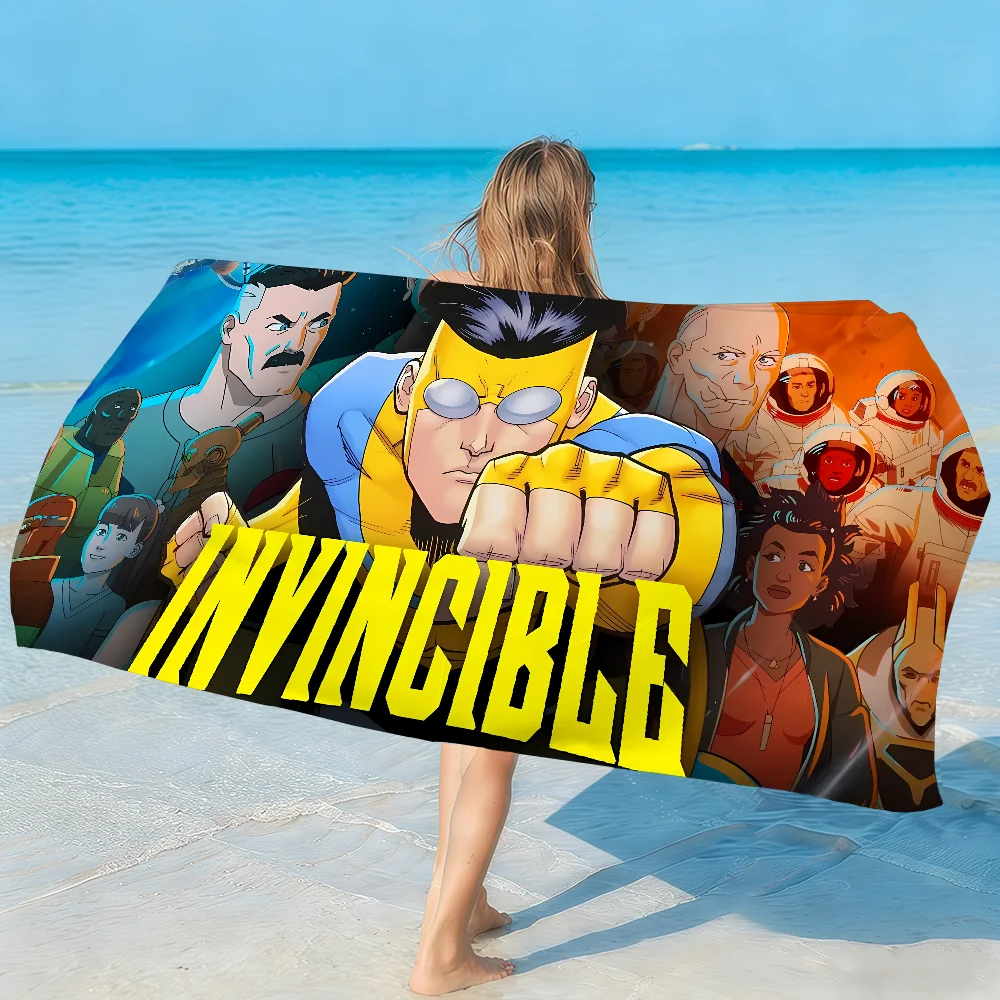 Anime Invincible Towel Soft Lightweight Anti-Sand Large Beach Towel Quick-Drying Bath Sports Family