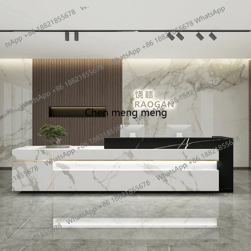 Front Display Reception Desks Welcome Service Commericial Design Reception Desks Modern Elegant Escrivaninha Office Furniture