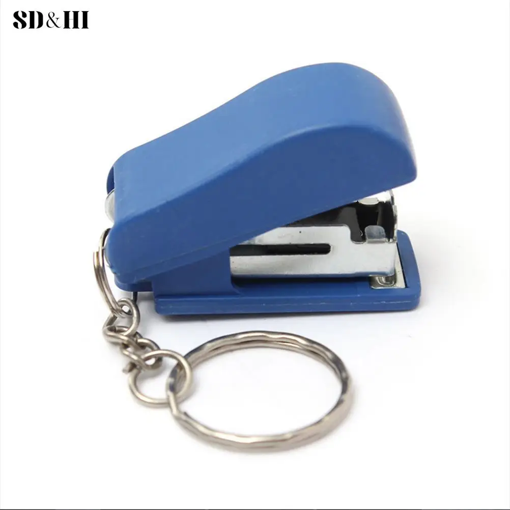 Portable Keychain Mini Cute Stapler For Home Office School Paper Bookbinding Gif
