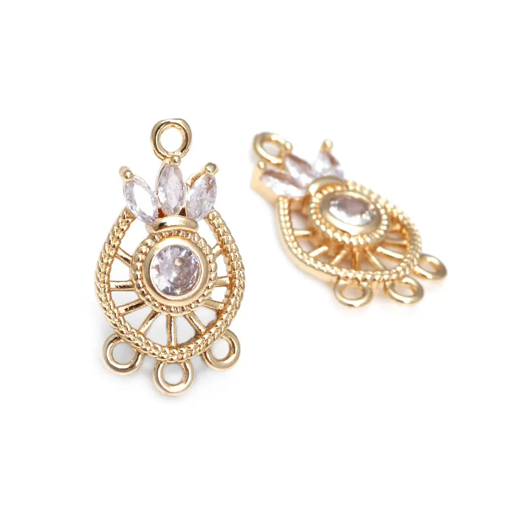 High Quality 18K Gold Color Brass and Zircon More Style Earrings Connect Charms Pendants Jewelry Making Diy Findings Accessories