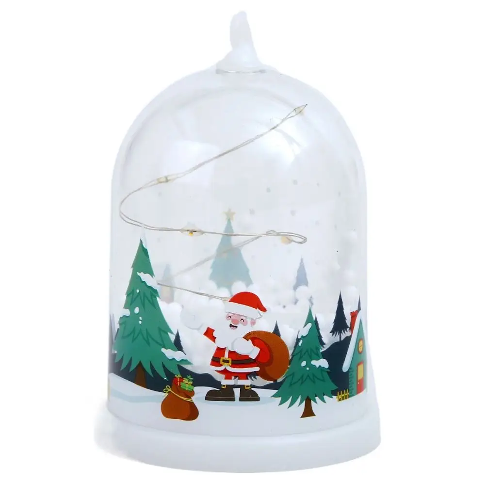 Luminous Christmas Snow Globes Lamp Diy Craft Glowing Xmas Decoration Night Light Snowman Atmosphere