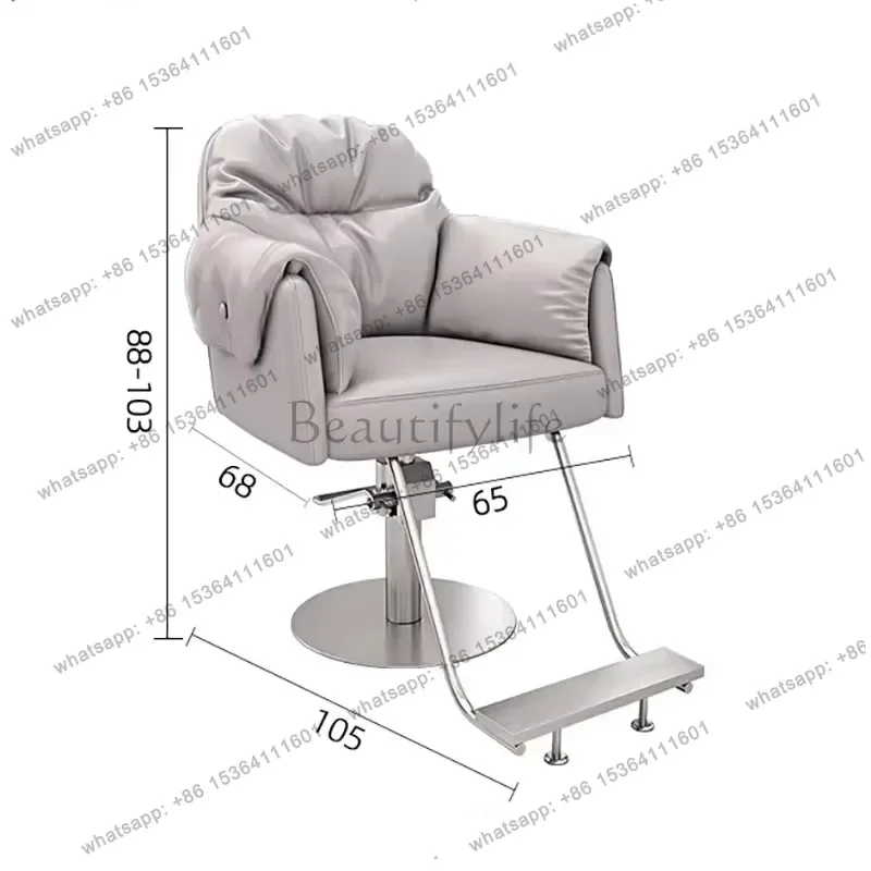LJY Minimalist Aesthetic Barber Chair Black Premium Swivel Nordic Hair Dresser Chair Comfy Elegant Sillon Pedicura Furiniture