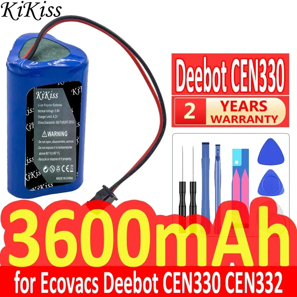 

Robotic Vacuum Cleaner Battery 3600mAh For Ecovacs Deebot Deepoo CEN330 CEN332 Vacuum Robot CEN330 SM-3P Interface