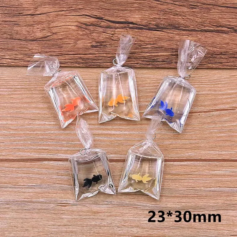 10pcs 5 Color  2023 New Transparent Resin Goldfish Charms In Water Jewelry Pendant Fish Bag Earrings Handmade DIY Material