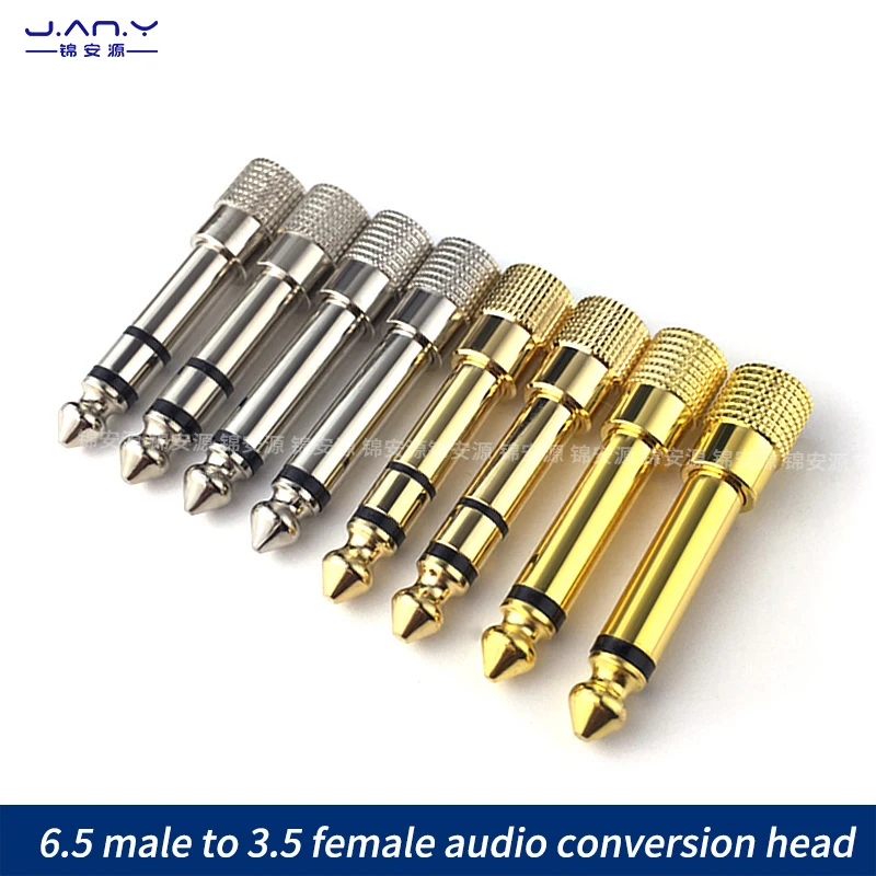 Pure copper 3.5 female to dual channel 6.5 male plug large three core 6.35mm stereo audio extension adapter