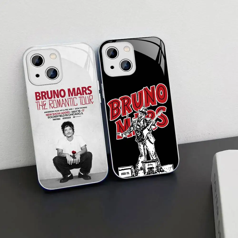 

Famous Bruno Mars The Romantic For IPhone 14 13 12 Mini 11 Pro XS Max X XR 14 Plus Tempered Glass Cover