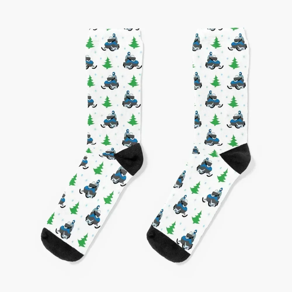 

Snowmobile Pattern (blue) Socks Men's with print Women Socks Men's