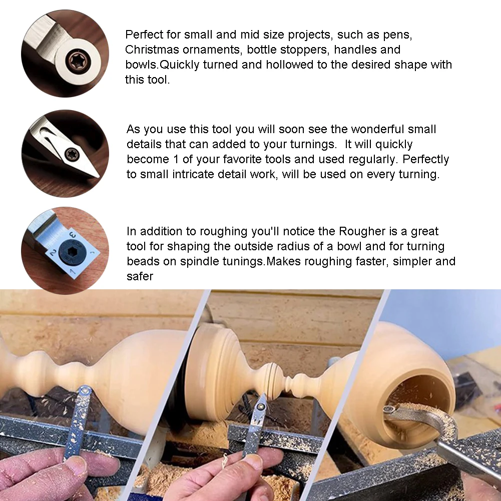 Versatile Carbide Insert Cutter Set for Wood Lathe Turning Achieve Superior Hollowing and Polishing Craftsmanship