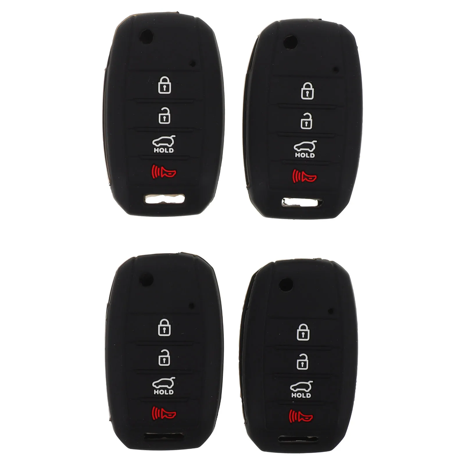 

4Pcs Silicone Car Key Fob Cover Protective Case Shell Anti-Scratch Folding 4 Button Remote Key Fob Case Silicone Remote Sleeve