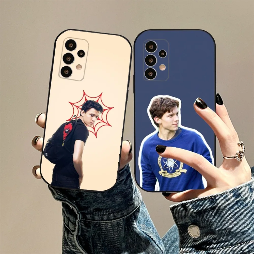 Actor T-Tom H-Holland Phone Case For Samsung S24,23,22,30,21,10,9,Ultra,Plus,Lite,FE,5G Black Soft Case