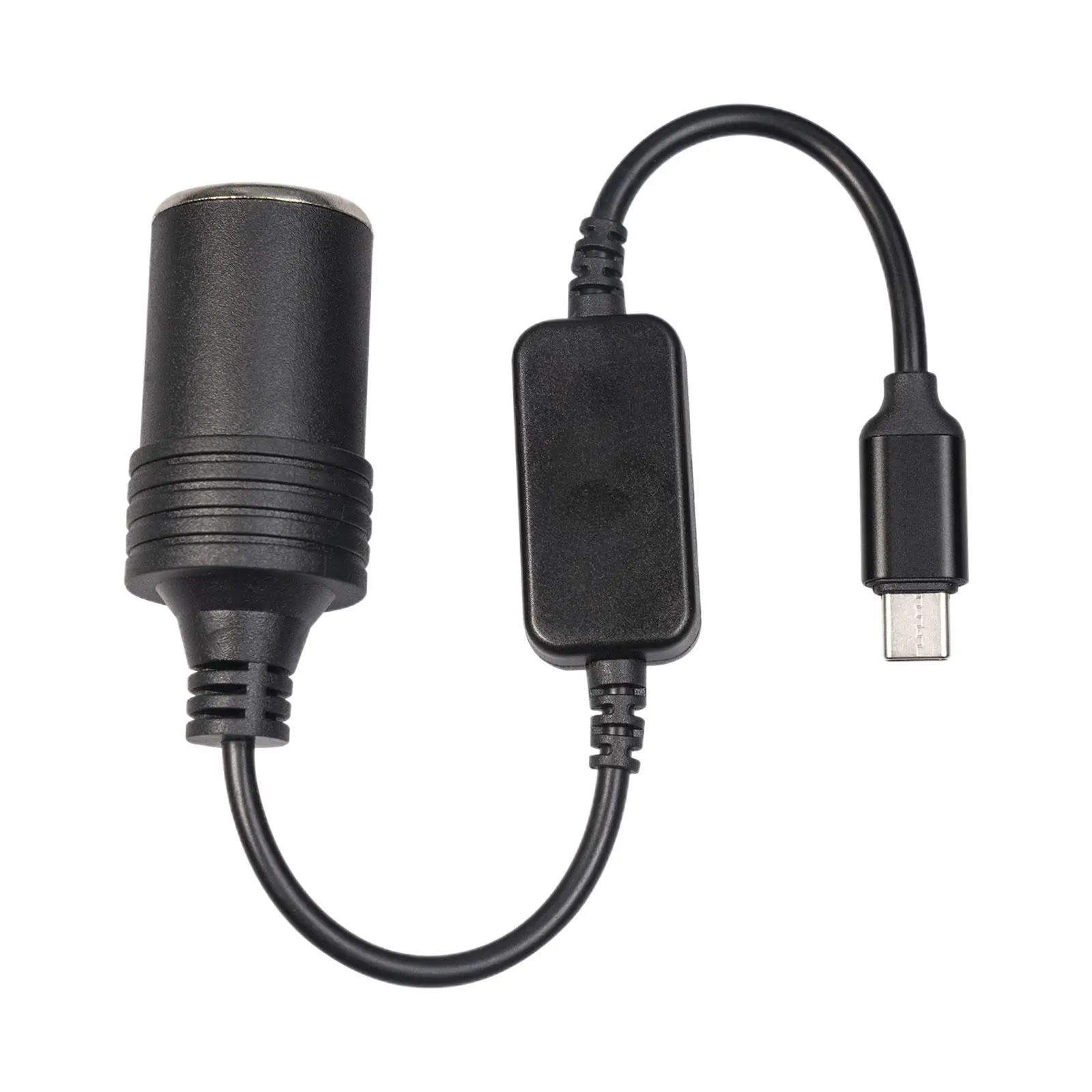USB or Type C Chargers To Cigarette Lighter 5V To 12V Converter Cable Extender Socket Wired Controller Plug Connector Adapter