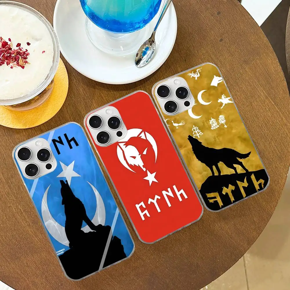 

Turk Wolf Turkey Flag For IPhone 17 Air 16 15 14 13 12 11 Pro Max Plus Phone Case Silvery Satin Glossy Surface