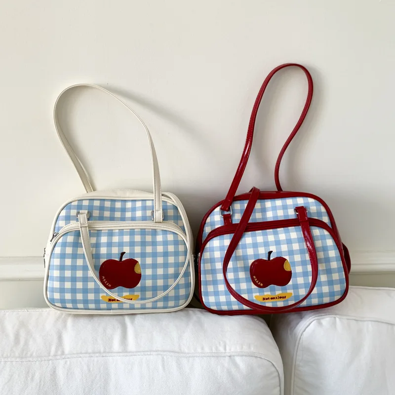

Girl's Cute Apple Backpack Versatile Students Commuting Sweet Style Casual Cute Single Shoulder Crossbody Bag Korean Version Bag