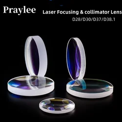 Laser Collimator Focusing Lens D28 D30 D37 F100 F125 F150 F200 Quartz Fused Silica Raytools WSX Fiber Laser Cutting Head Lenses