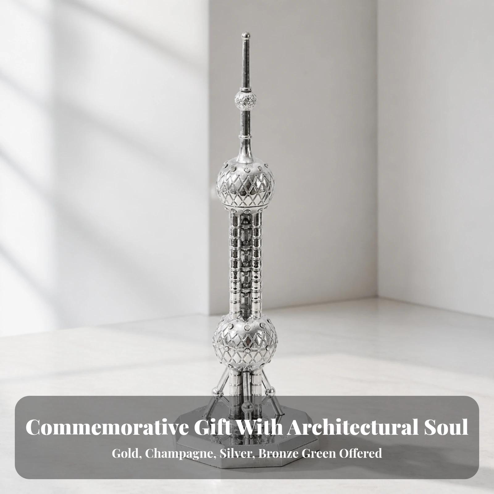 Landmark Model Miniature Shanghai Structure Ornament Shanghai Building Model Freestanding for Travelers, Desk, Office