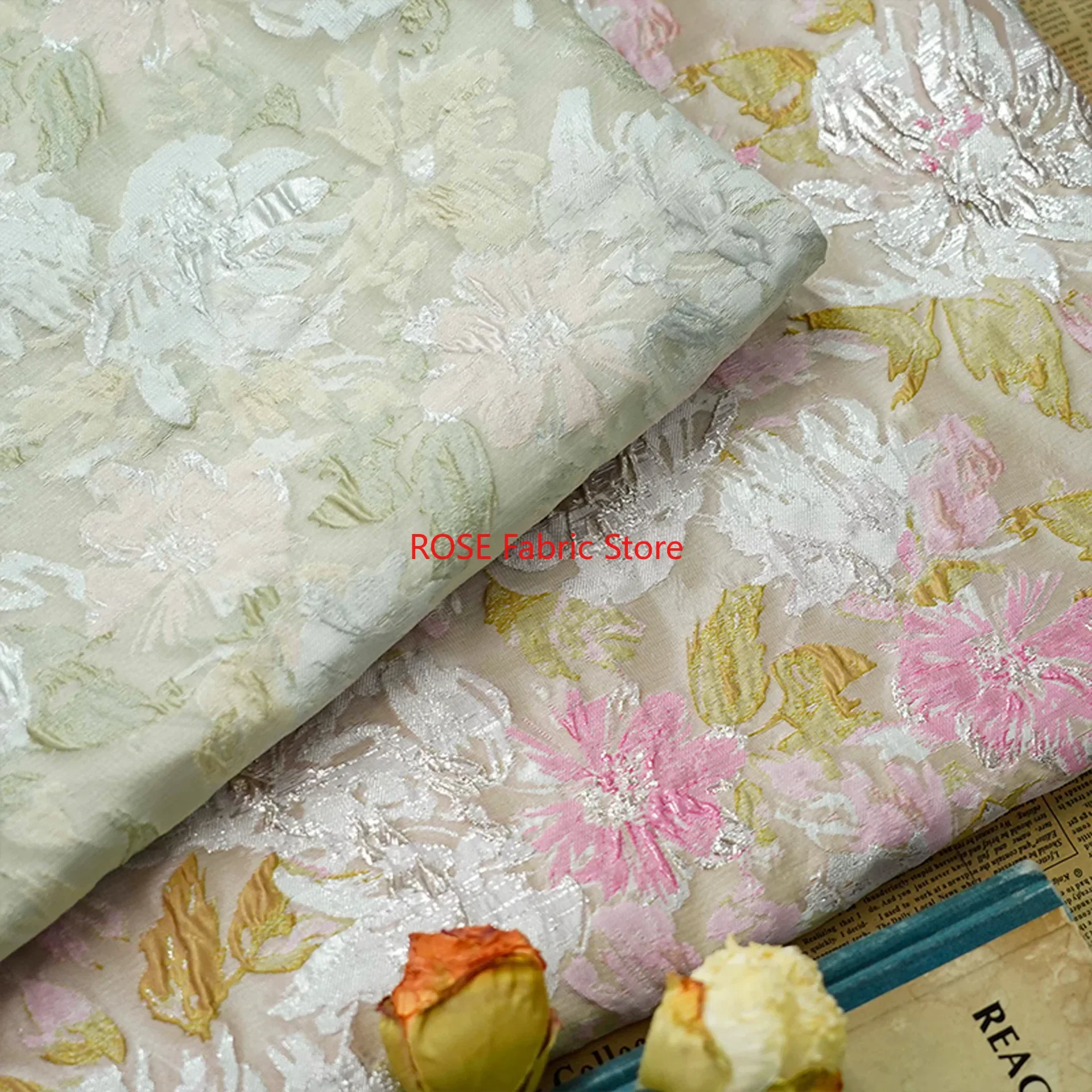 

1-метровая картина маслом, яркий шелк, большой цветок, рельефная жаккардовая ткань, модное платье, сценический костюм, декоративная швейная ткань