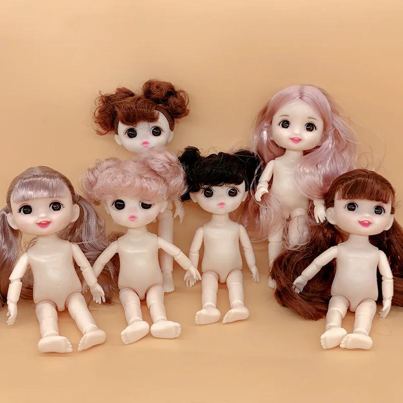 

16cm Changing Doll with 13 Joints and 11cm Body OB11 Handmade DIY Plain Body Makeup Nude Doll