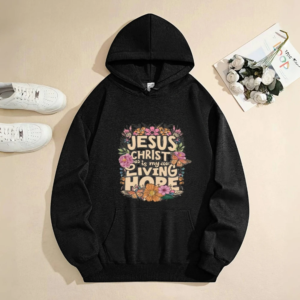 Jesus Gedruckt Vintage Mode Trend Winter Fleece Gefüttert Hoodie Herbst Winter Warme Sweatshirt Damen Herren Übergroße Kleidung