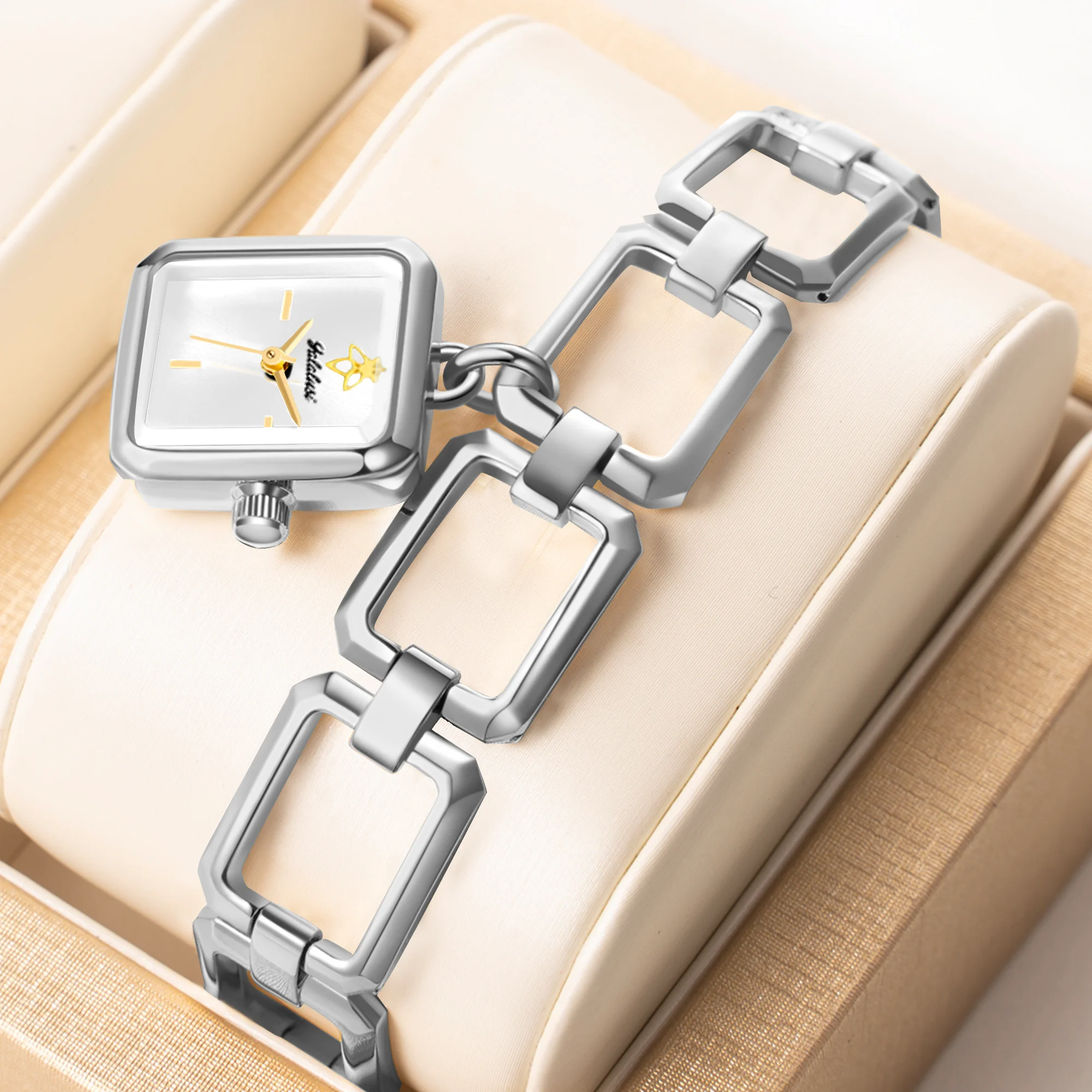 

YaLaLuSi новые модные женские кварцевые часы, водонепроницаемые спортивные часы для женщин, роскошный серебряный корпус, белый циферблат, повседневный браслет, наручные часы