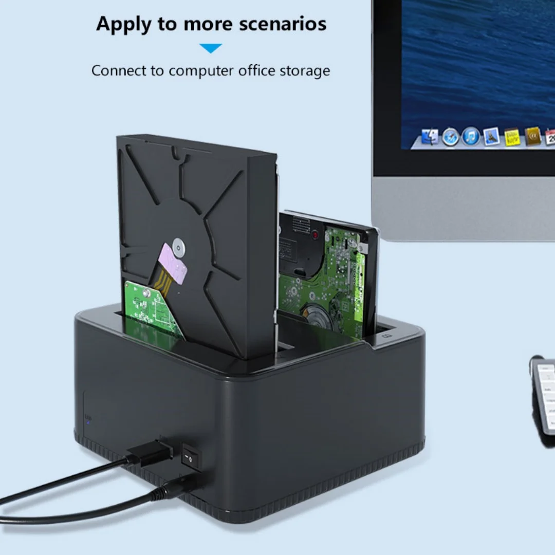 Estação de acoplamento de disco rígido USB 3.0 para gabinete SATA HDD e SSD de 2,5/3,5 polegadas - Estação de acoplamento HDD